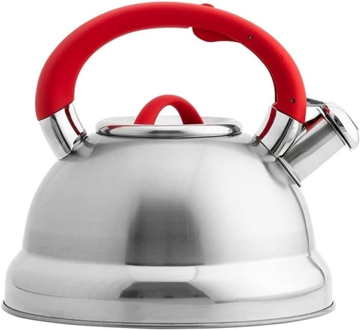 Waterkoker Roestvrijstaal Theepot Fluitketel Snel Water Koken Grote Inhoud 3L 19x21.5cm Zilver