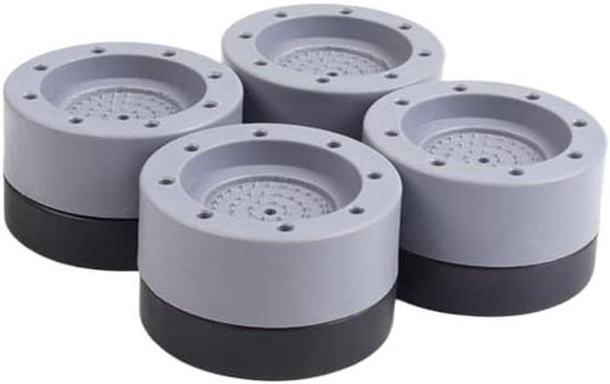 Trillingsdempers Wasmachine - Antislip Voetjes - Geluid Verminderen - Verhoogt Apparaten - 3.5cm Hoog - Grijs