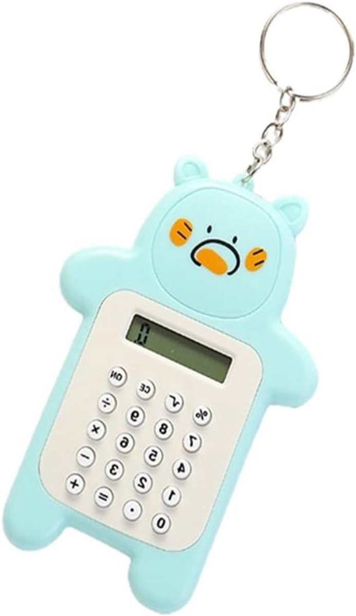 Mini Rekenmachine - Zakrekenmachine Sleutelhanger - Dagelijkse Berekeningen - Leuke Cartoonlook - 10 x 65 cm - Groen