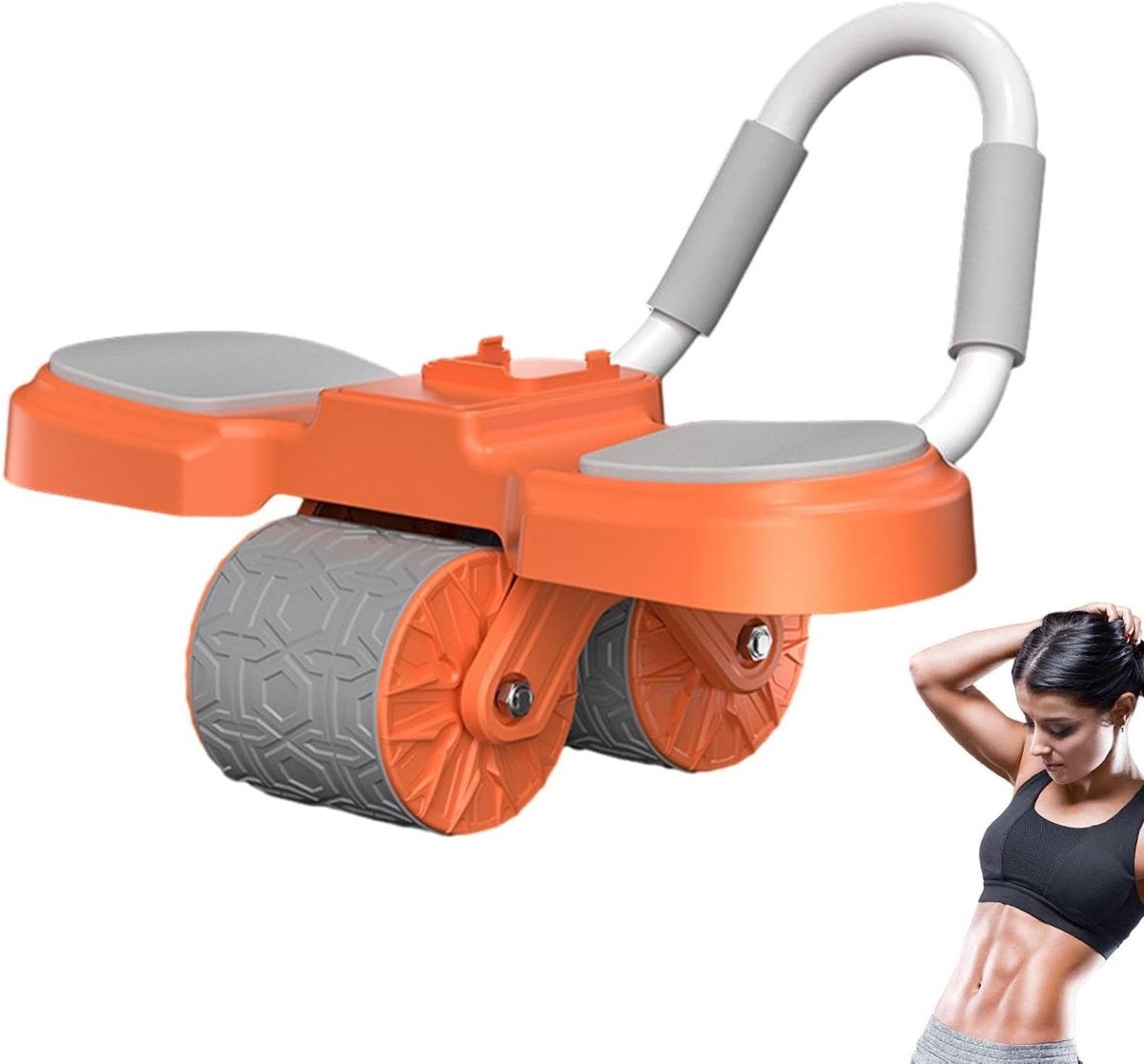 Buikspierroller - Core Trainer - Thuis Sporten - Automatische Terugslag - 44 x 17 x 25 cm - Oranje