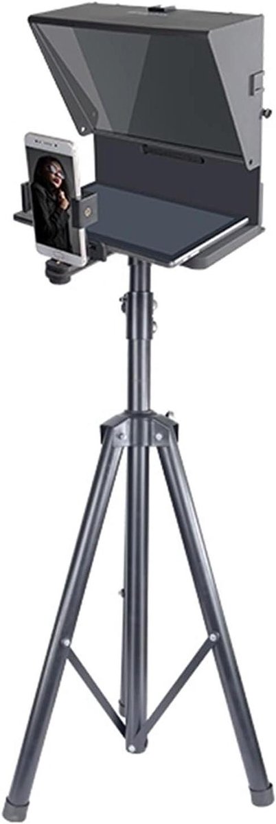 Teleprompter Portable - Video Hulp - Video Opnames - Clear Reflectie - 25x20cm Scherm - Zwart