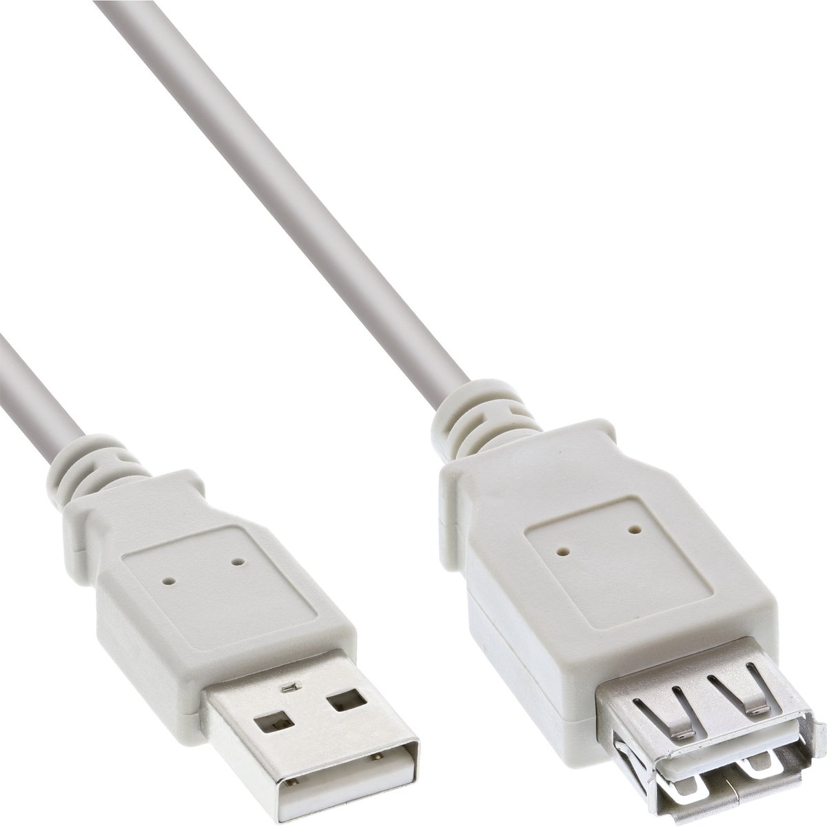 USB naar USB verlengkabel - USB2.0 - tot 2A / beige - 1,8 meter