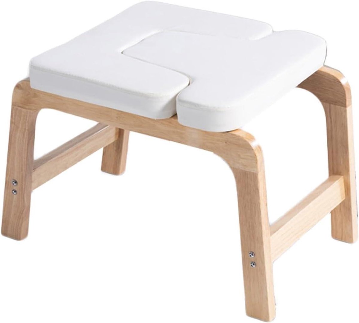Yoga Hoofdstandbank - Inversiestoel Trainer - Yoga Oefeningen - Stevige Houten Constructie - 150 kg Draagvermogen - Wit