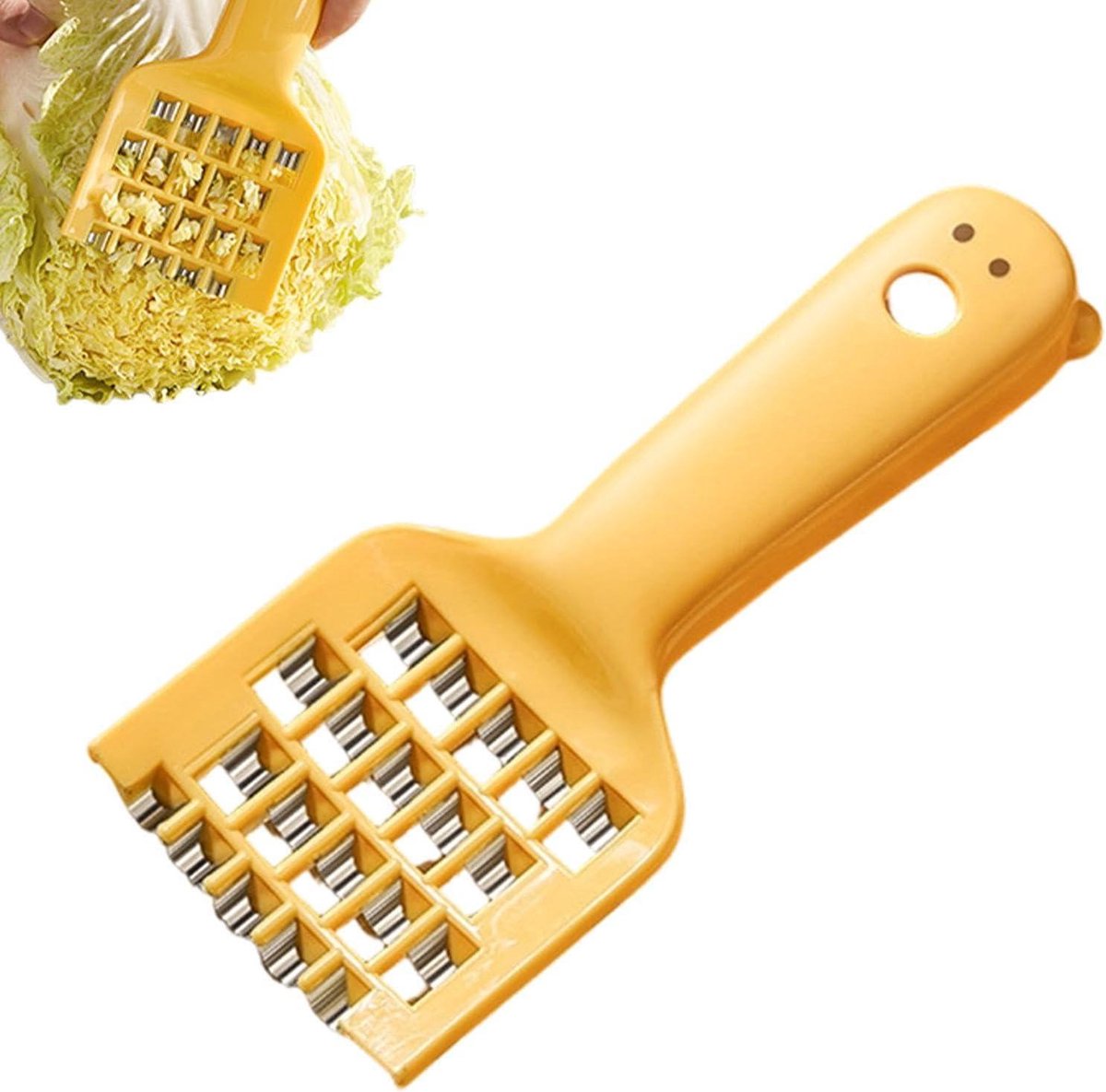Groentesnijder Rasp - Keukenhulp - Maaltijd Prep - Multifunctioneel 2-in-1 - 16x8x1 cm - Geel