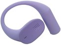 Paars JBL Sense Lite oordopje met oorhaak, zijkant gezien.