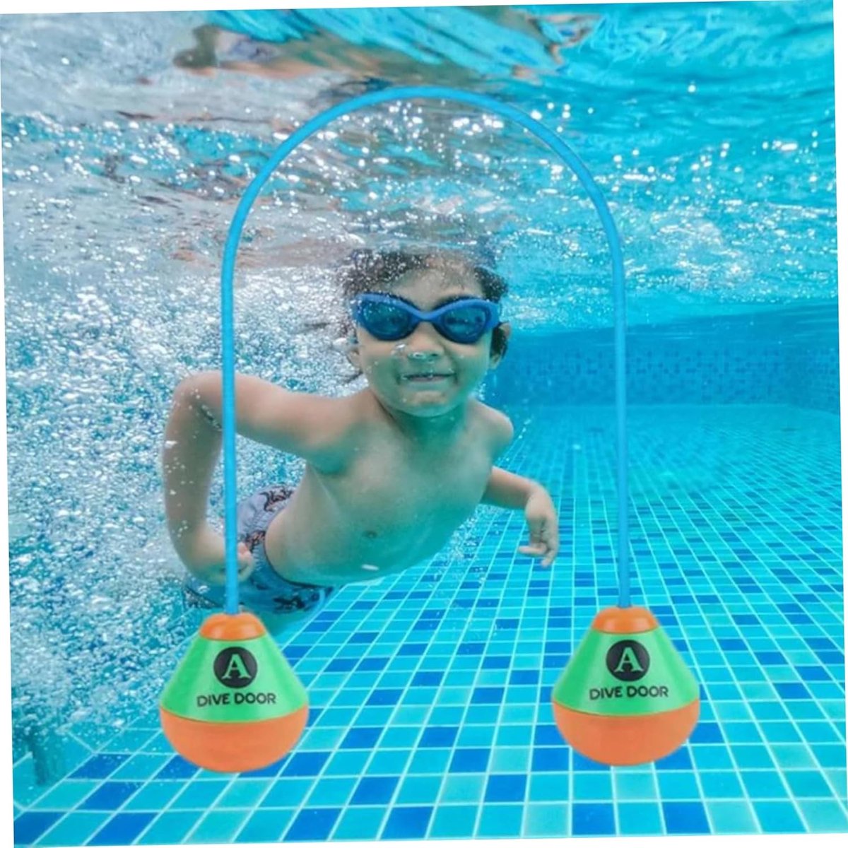 Zwemspeelgoed voor kinderen - Duikdeur waterspel - Onderwater plezier - Vormt boog - 1.5 meter - Blauw Oranje – foto 2