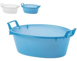 Ovale Kuip - Huishoudelijke Bak - Huishoudelijk Gebruik - Voedselveilig Materiaal - 16 Liter - Lichtblauw