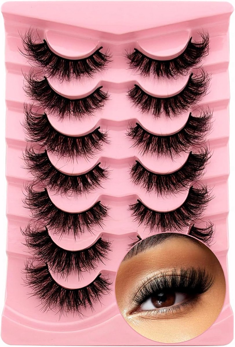 7 Paar 3D Nepwimpers voor een Cat Eye Effect, Pluizig Volume en Natuurlijke Look