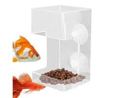 Aquarium Voederbuis - Voederdispenser Vissen - Vis Voeren - Zonder Verspreiding - 20 x 11.3 x 6.3 cm - Transparant