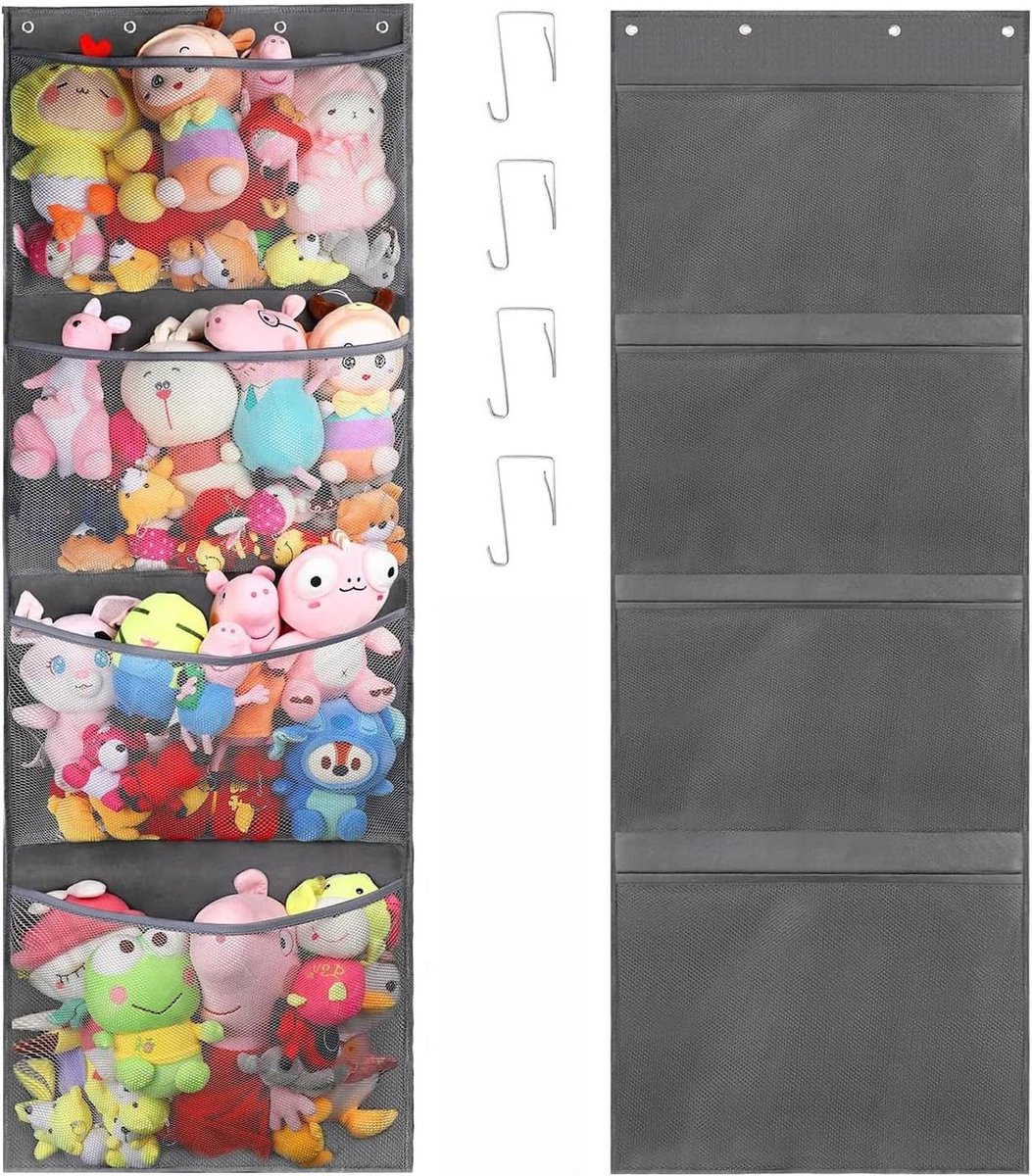 Deur Organizer - Hangende Tas - Speelgoed Opbergen - Grote Capaciteit - 168 cm Hoog - Grijs
