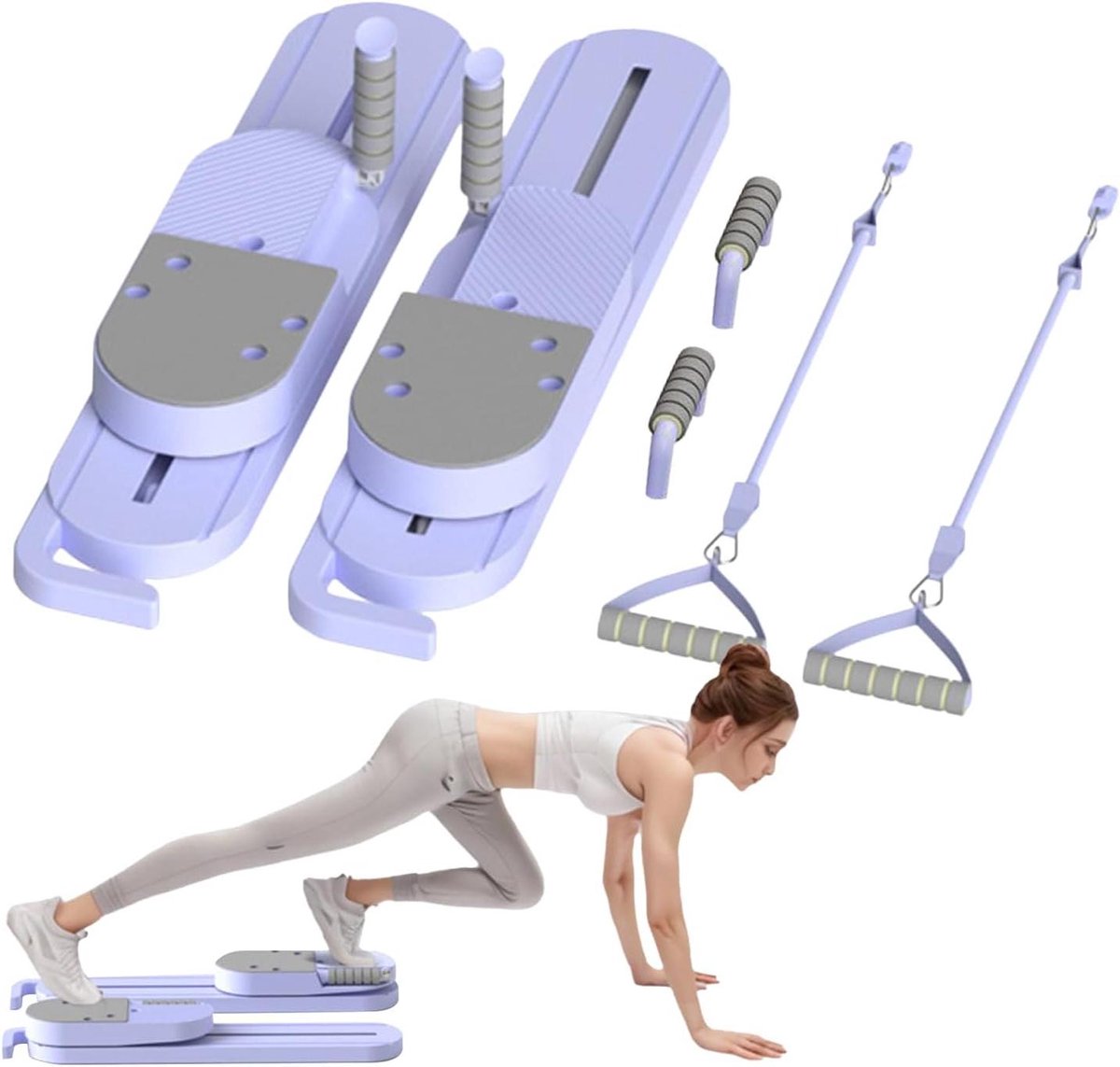 Pilatesapparaat Inklapbaar - Thuis Fitness Bord - Kracht Trainen - Modulaire Constructie - 77.5 cm - Paars