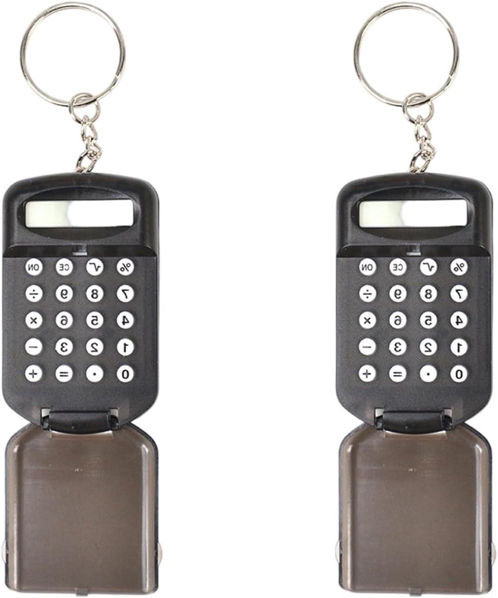 Rekenmachine Sleutelhanger - Mini Calculator - Dagelijkse Berekeningen - Met Beschermhoes - 8 Cijfers - Zwart