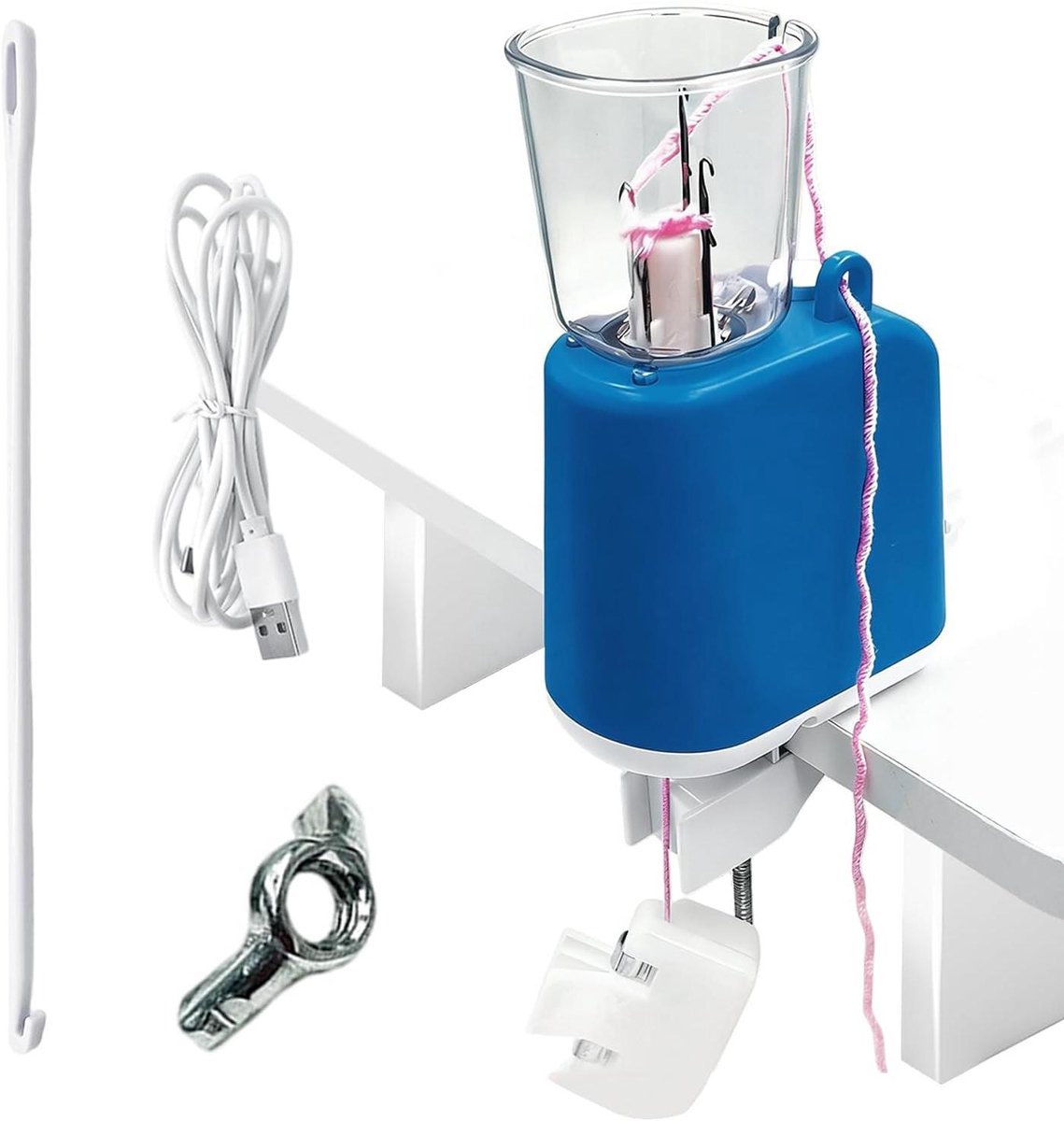 Elektrische Vlechtmachine - Automatisch Touw Vlechten - Sieraden Maken - Eenvoudige Bediening - 14.5 cm - Blauw