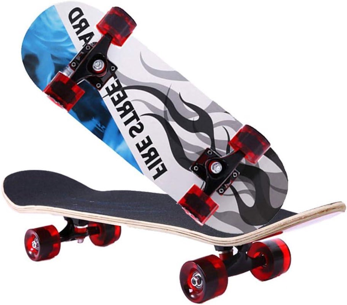 Compleet Skateboard Trickboard Stunts Uitvoeren Dubbel Kicktail Ontwerp 80 cm