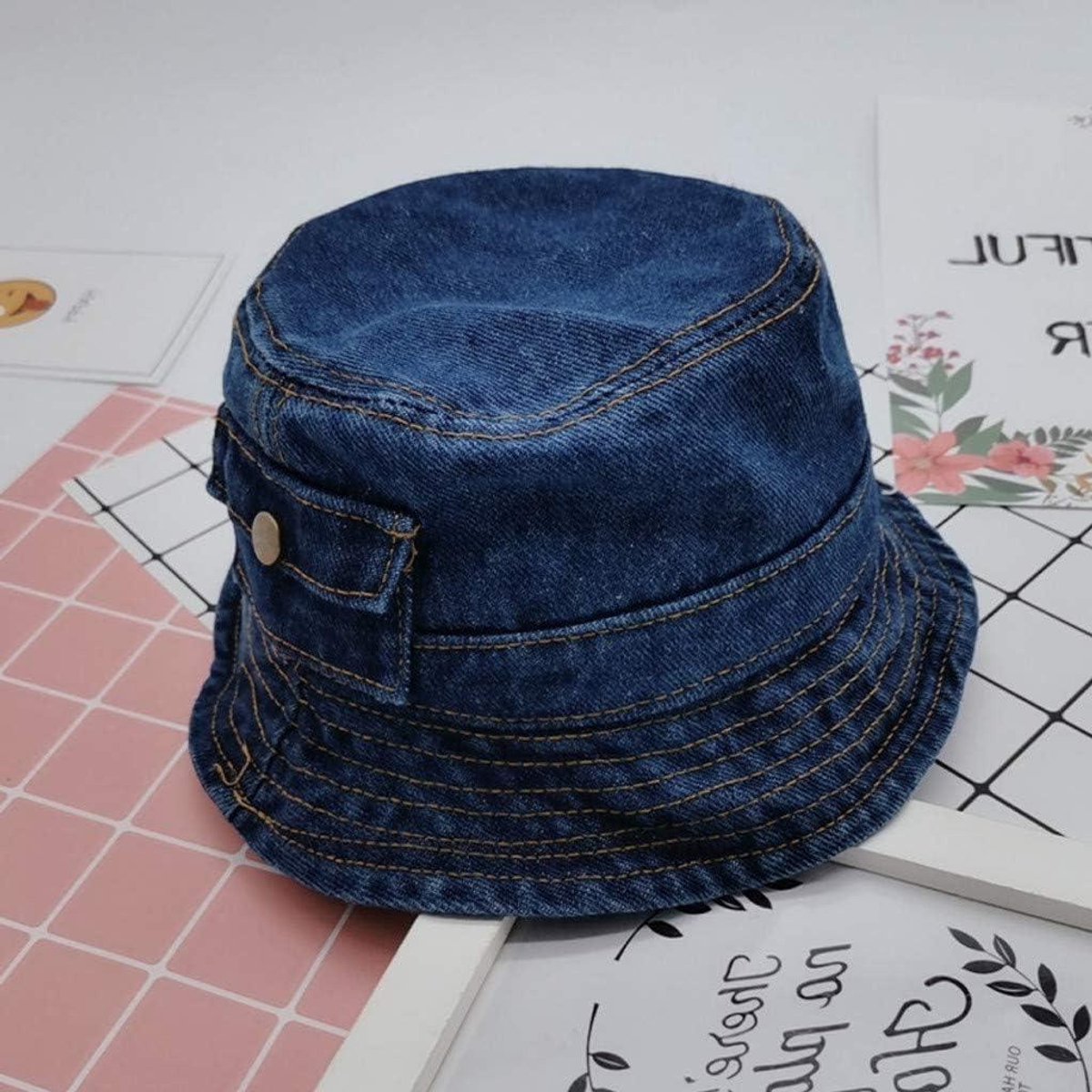 Baby Zonnehoed - Kinderpet - Bescherming tegen zon - Uniek ontwerp - 50 cm hoofdomtrek - Jeansblauw