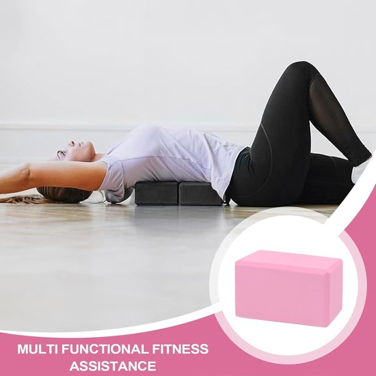 Yoga Blokken - Stretchblokken Set - Oefeningen Verbeteren - Hoge Dichtheid Schuim - 2 stuks - Roze — afbeelding 3
