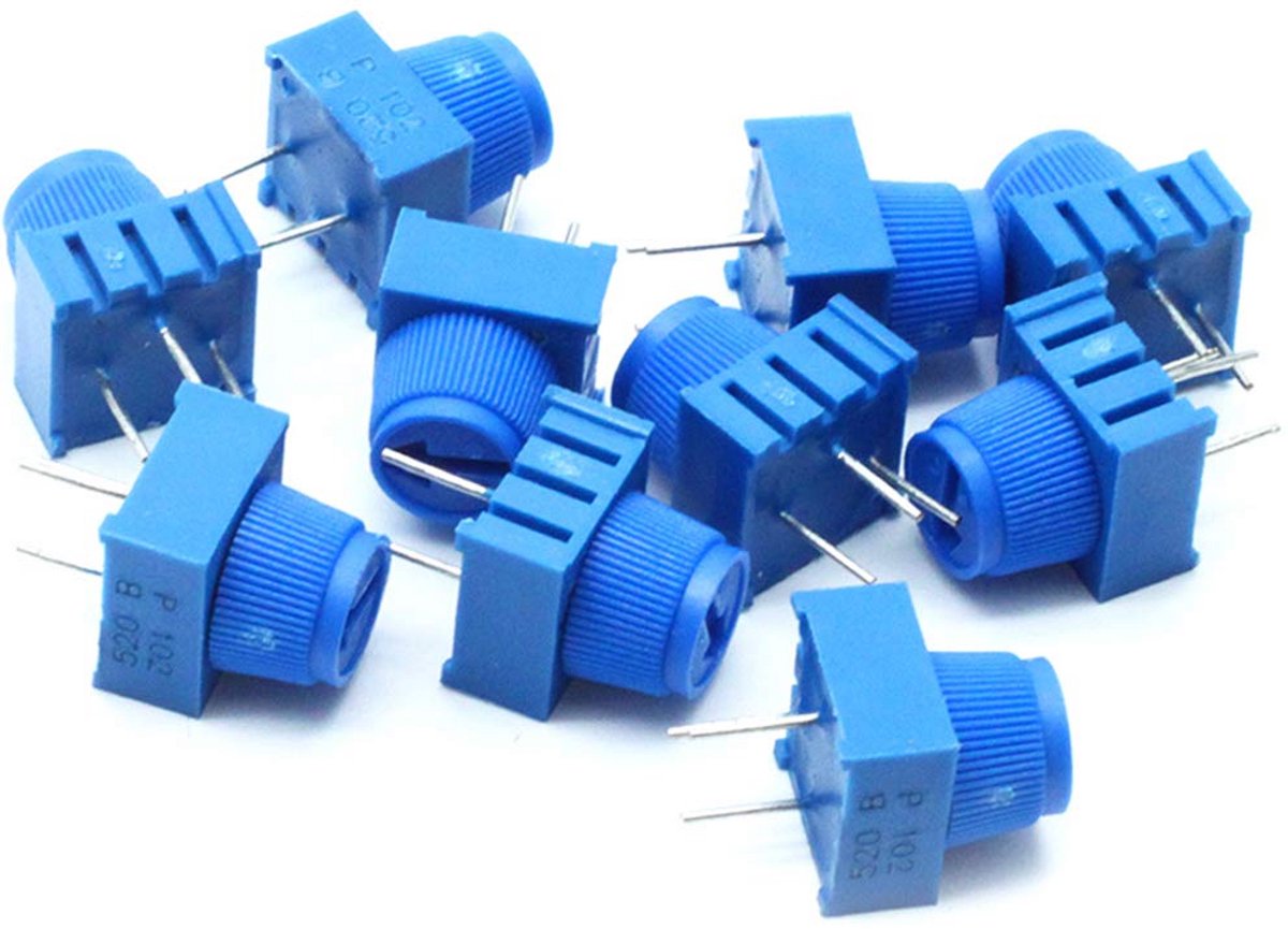 10 Stuks Instelbare Mini Trimmer Potentiometer Weerstand met Gebruiksvriendelijke Knop (1K Ohm)