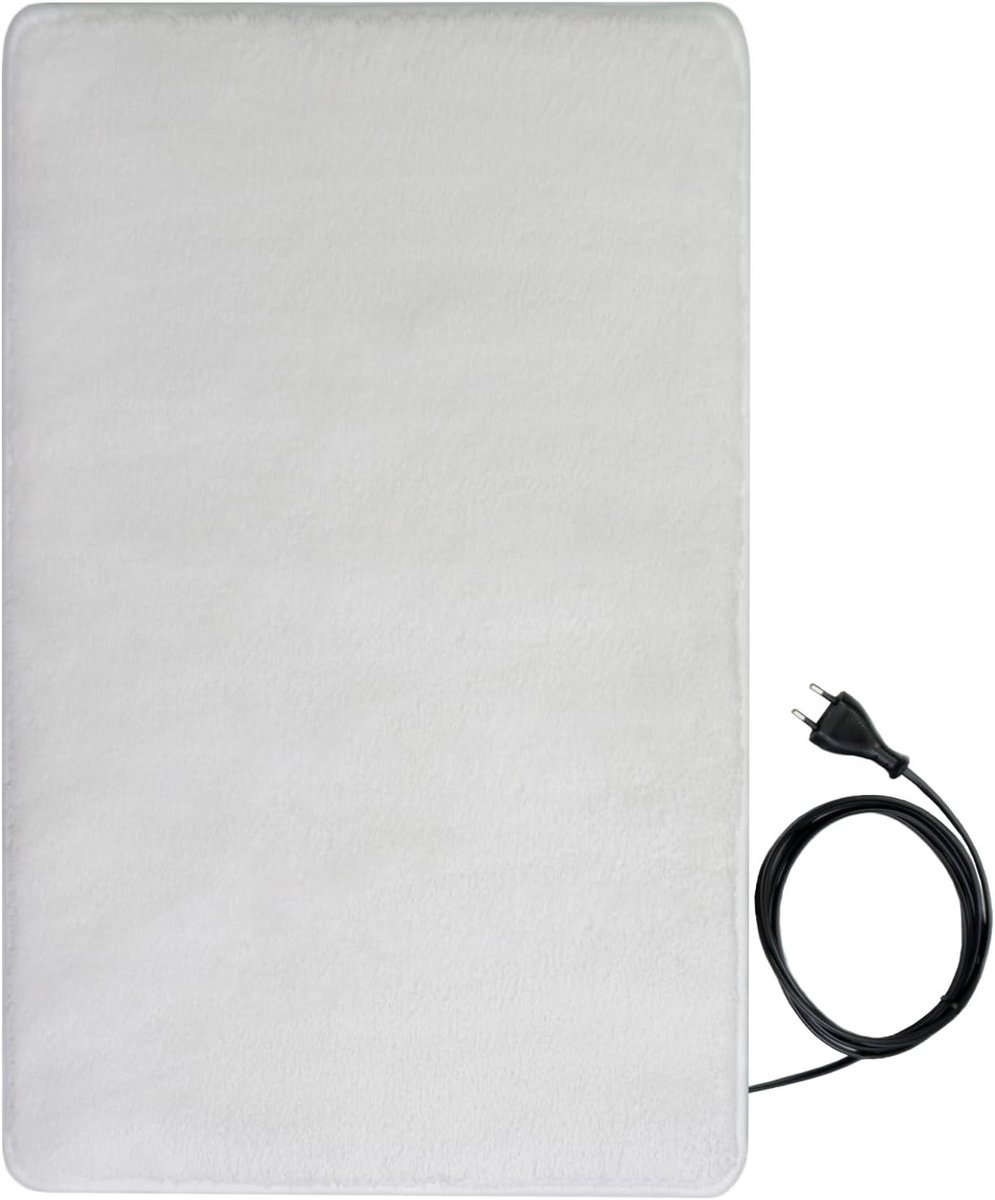 Verwarmd Voetmat Badkamer Wit 55x95 cm - 70 Watt Vloerverwarming voor Droge Voeten