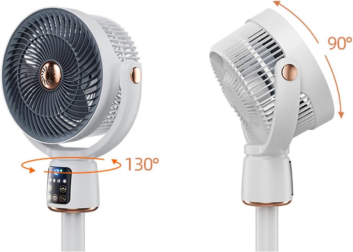 Ventilator - Staande Ventilator - Snelle Circulatie - 12 Snelheden - 36x31x24 cm - Zwart