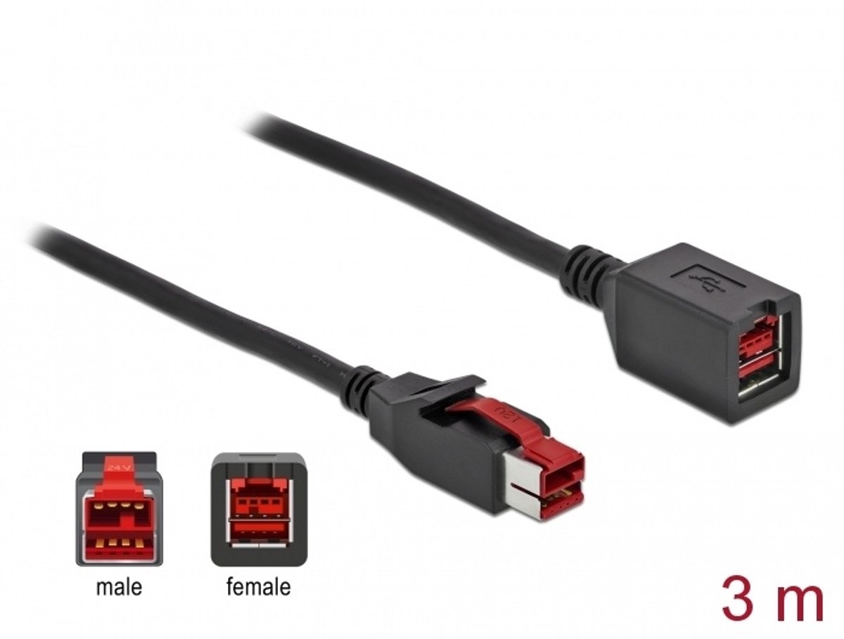 PowerDusB -verlengkabel 24 V 3 m