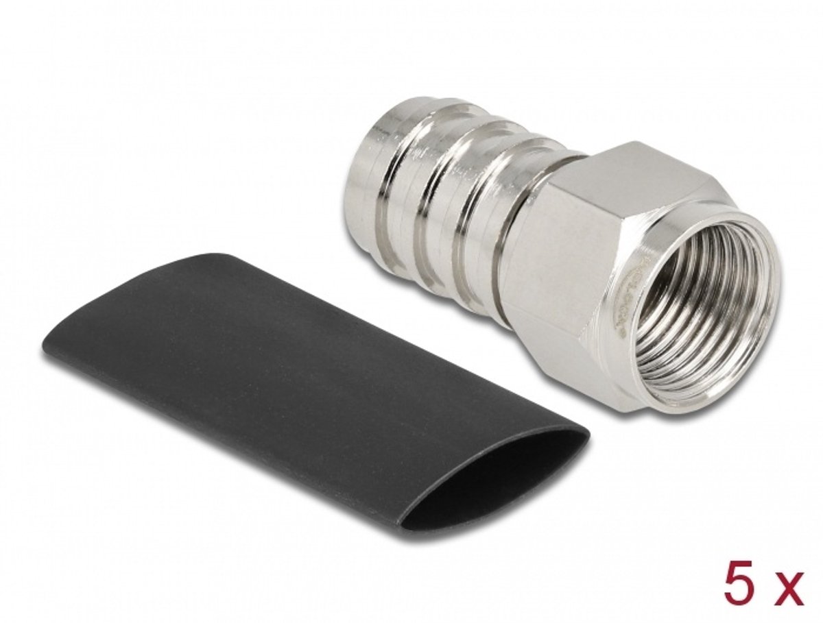 F plug voor het krimpen van RG-59 met bijpassende krimpbuis
