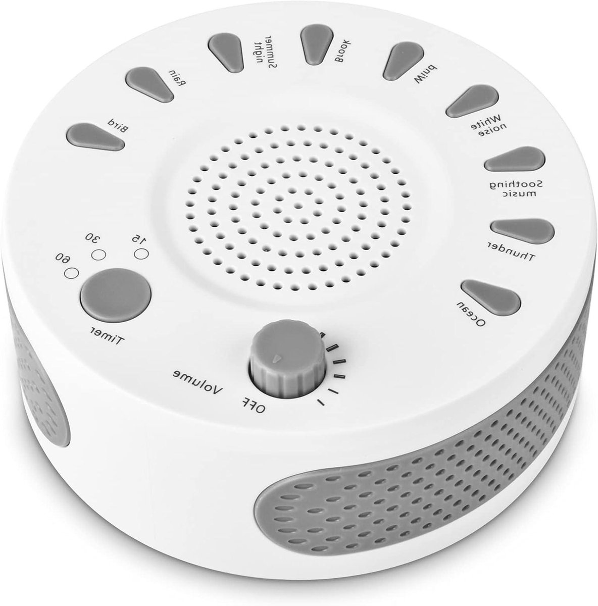 Witte Ruismachine - Slaap Geluid - Ontspannen Slapen - 9 Natuurlijke Geluiden - Compact Reisformaat - Wit