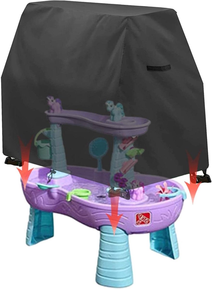 Watertafelhoes - Afdekhoes Speelgoed - Buiten Spelen - Waterdicht Oxford Doek - 104 x 63.5 x 83.8 cm - Zwart