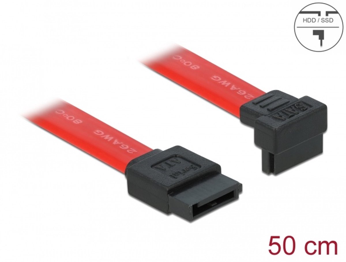 DeLOCK SATA Cable - 0.5m 0.5m Rood SATA-kabel