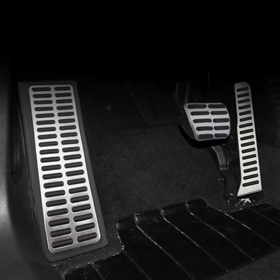 Pedaalhoezen Auto - Gas Rem - Veiliger Rijden - Antislip Rubber - LHD Model - Zilver — afbeelding 2