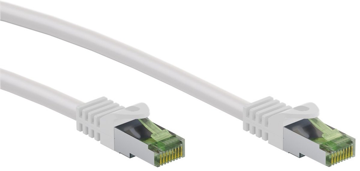 GHMT-Gecertificeerd CAT8.1 S/FTP LSZH 0.5M Wit - Netwerkkabel - Computerkabel - Kabel