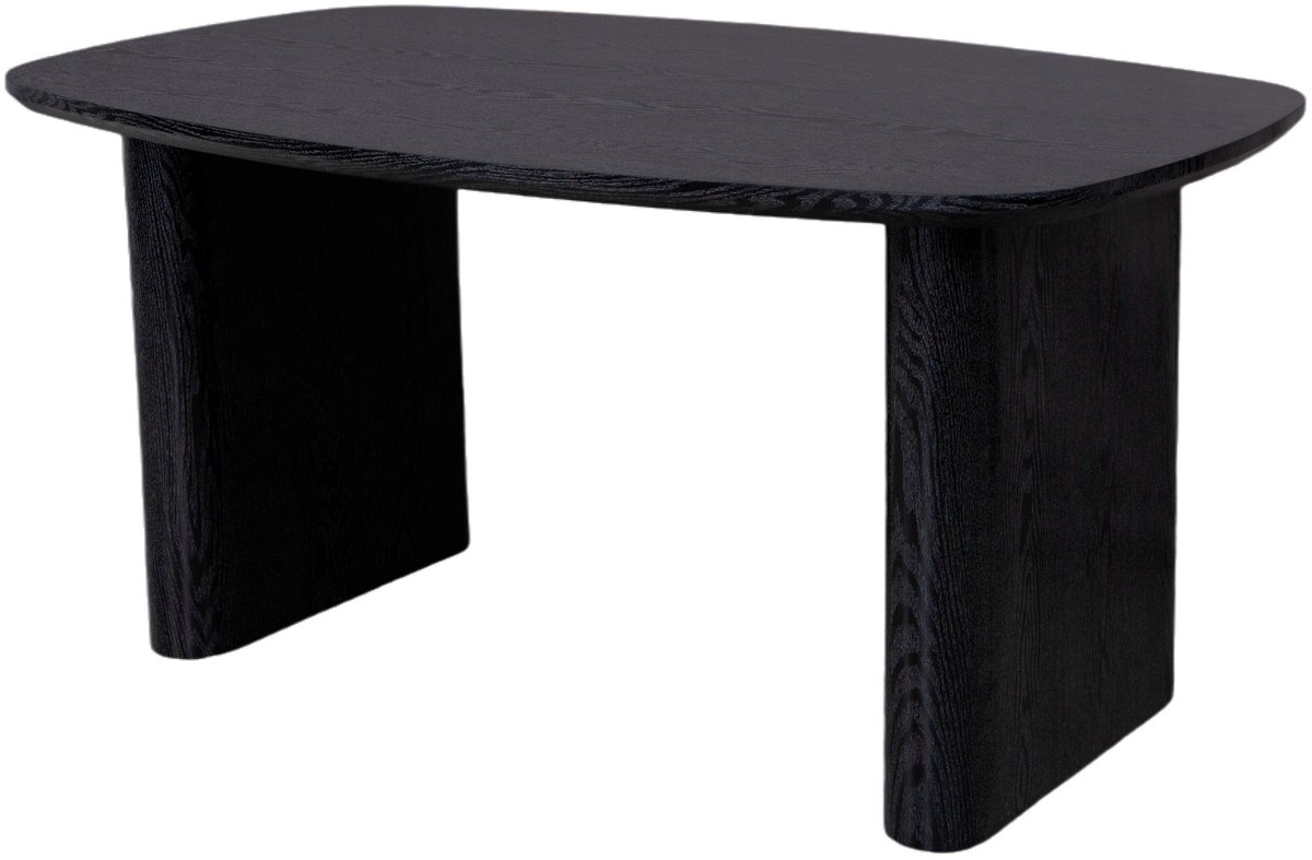 Eettafel Japandi deens ovaal 160cm zwart MDF Juno deens ovale eetkamertafel Japanse stijl