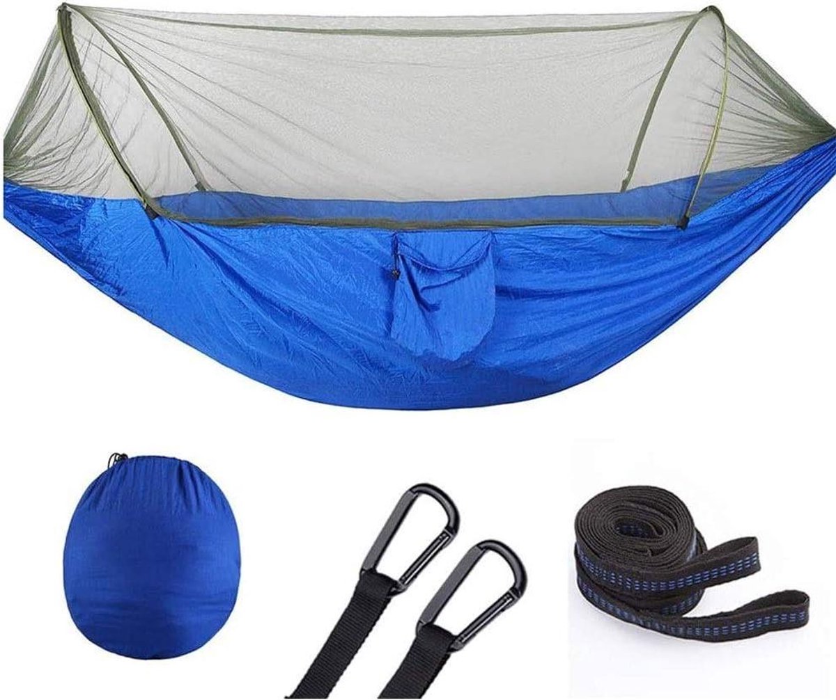 Hangmat met Klamboe - Draagbare Dubbele Hangmat - Buiten Ontspannen - Compleet met Boombanden - 2 Persoons - Blauw