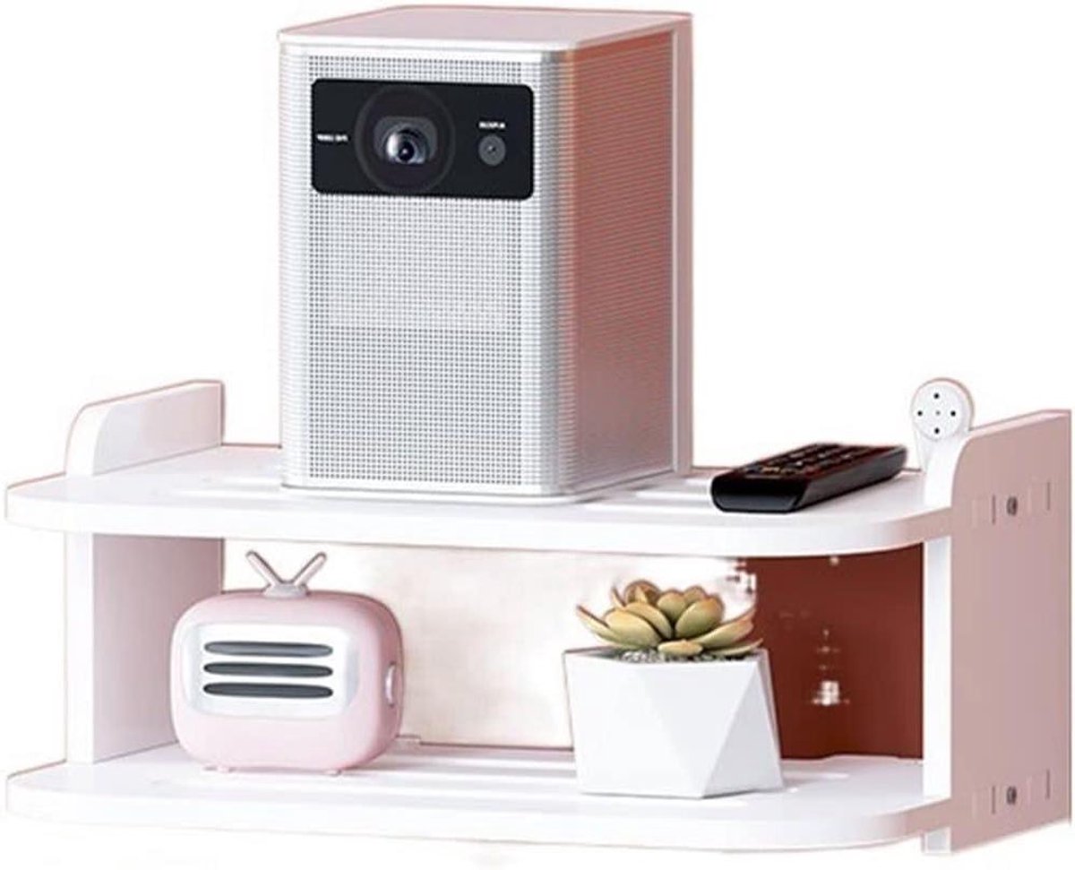 Projector Plank - Muurbeugel Projector - Thuisbioscoop Inrichten - Punch-vrij Ontwerp - 40x20x13 cm - Wit