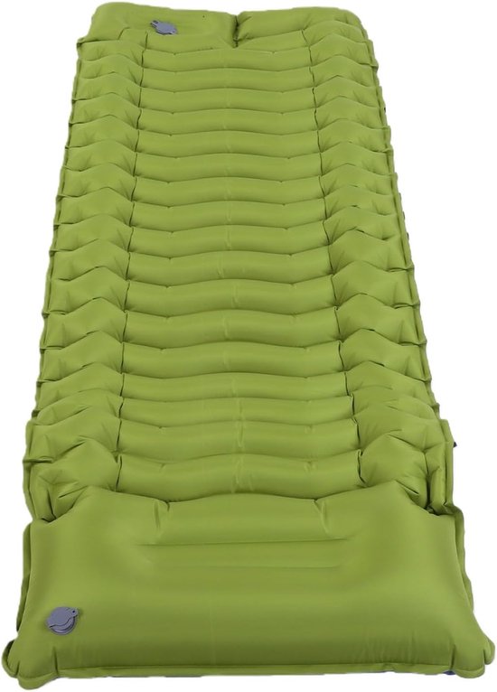 Slaapmat Zelfopblazend - Kampeermat Kussen - Outdoor Kamperen - Met Ingebouwde Pomp - 190x65cm - Groen — afbeelding 5
