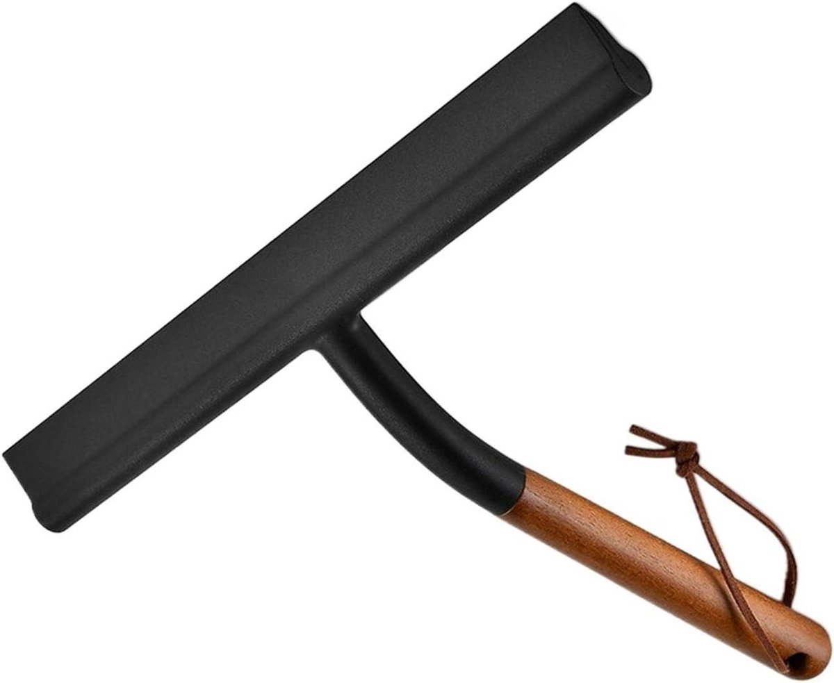 Siliconen rakel - Douche wisser - Glas reinigen - Krasvrije strip - 25 x 23 cm - Zwart
