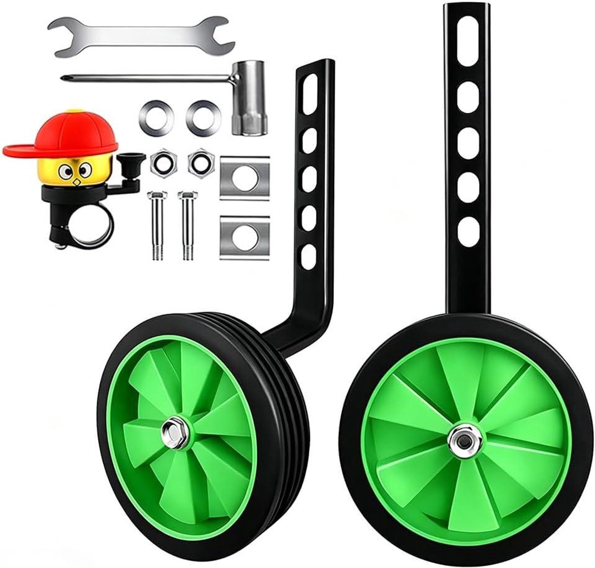 Fietssteunen Kinderfiets Steunwielen Universeel Fietsen Leren Verstelbaar Ontwerp 12-20 Inch Groen