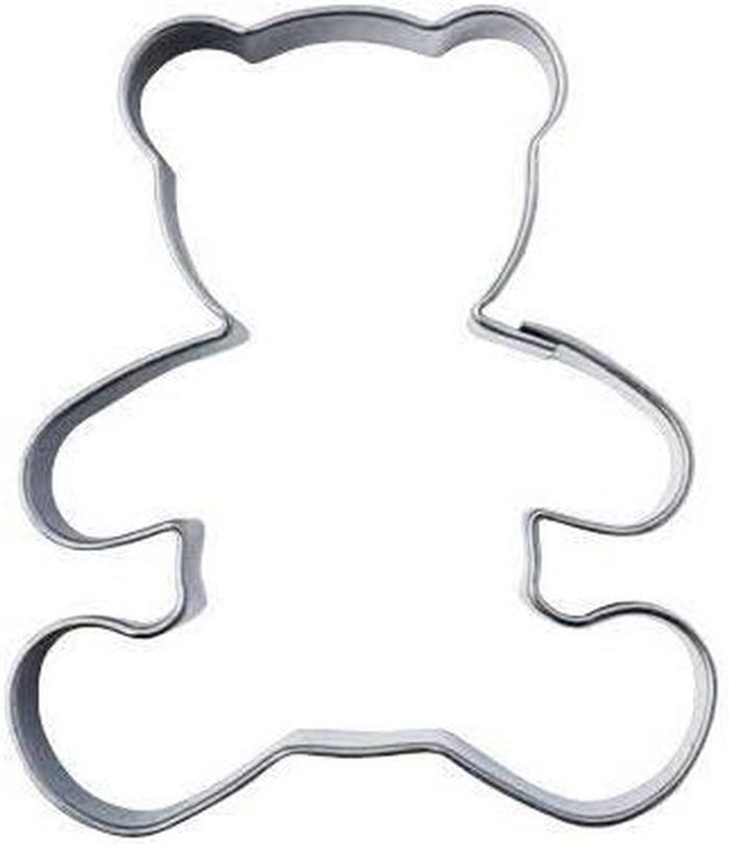Koekjesvorm Teddybeer - Uitsteekvorm Deeg - Bakken Versieren - Roestvrij Staal - 6 cm - Zilver