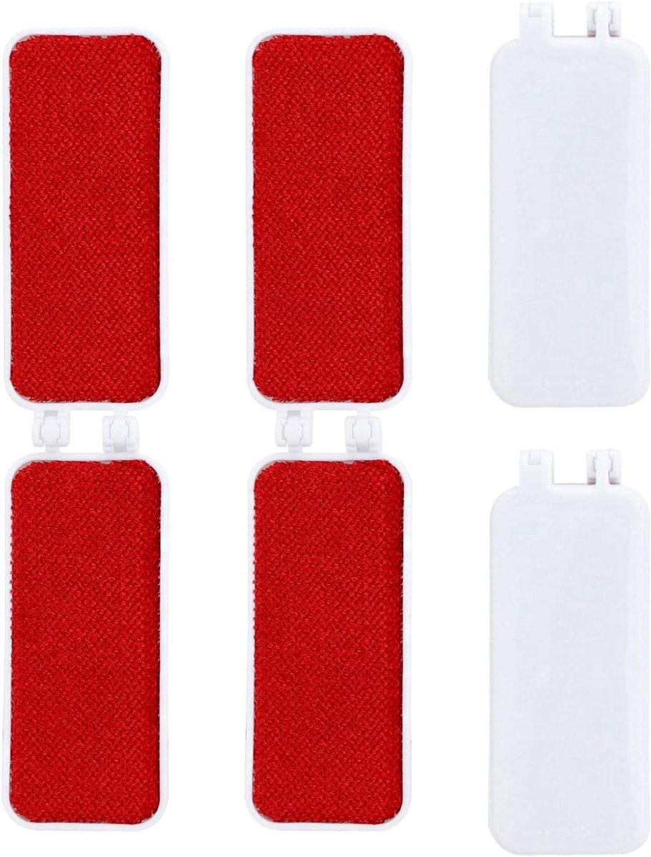 Reispluisborstel 4-pack - Opvouwbare roller - Kleding verzorgen - Dubbelzijdig ontwerp - Compact formaat - Wit