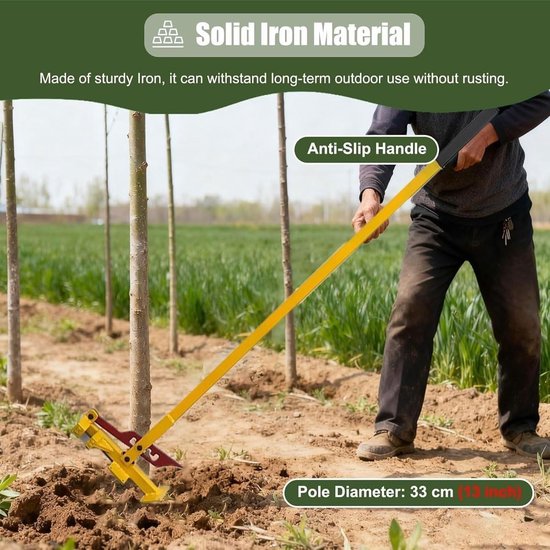 Stronkverwijderaar - Worteltrekker Gereedschap - Tuin Opruimen - Moeiteloze Hefboomwerking - 138 cm Lengte - Zwart — afbeelding 5