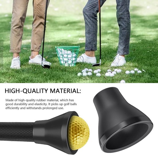 Golfbal Verzamelaar - Putter Opzetstuk - Oefenen op Green - Handsfree Verzamelen - 4 Delig - Zwart — afbeelding 5