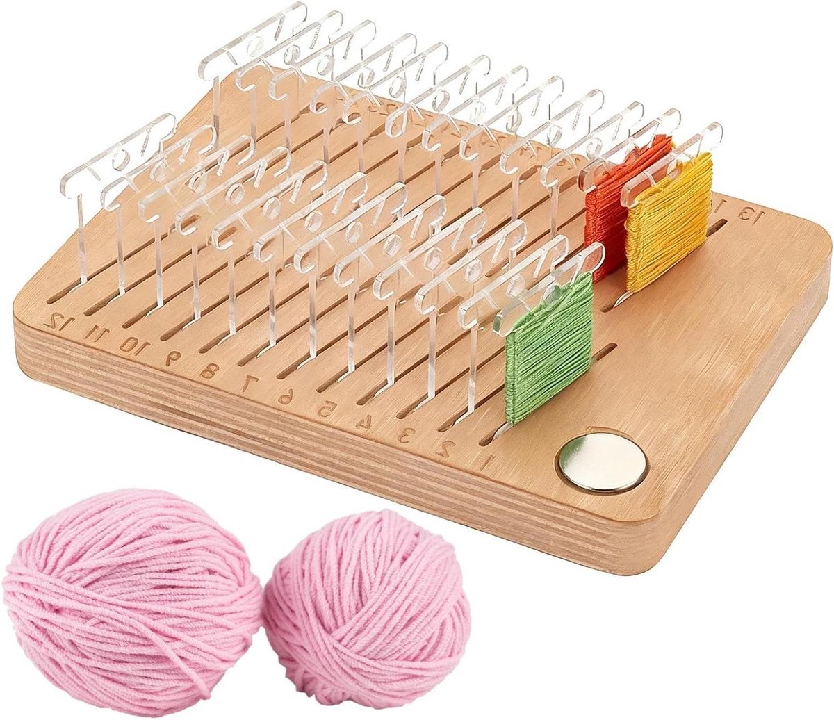 Borduurorganizer - Draad opslag - Handwerken organiseren - 24 sleuven - 163 x 119 cm - Houtkleur