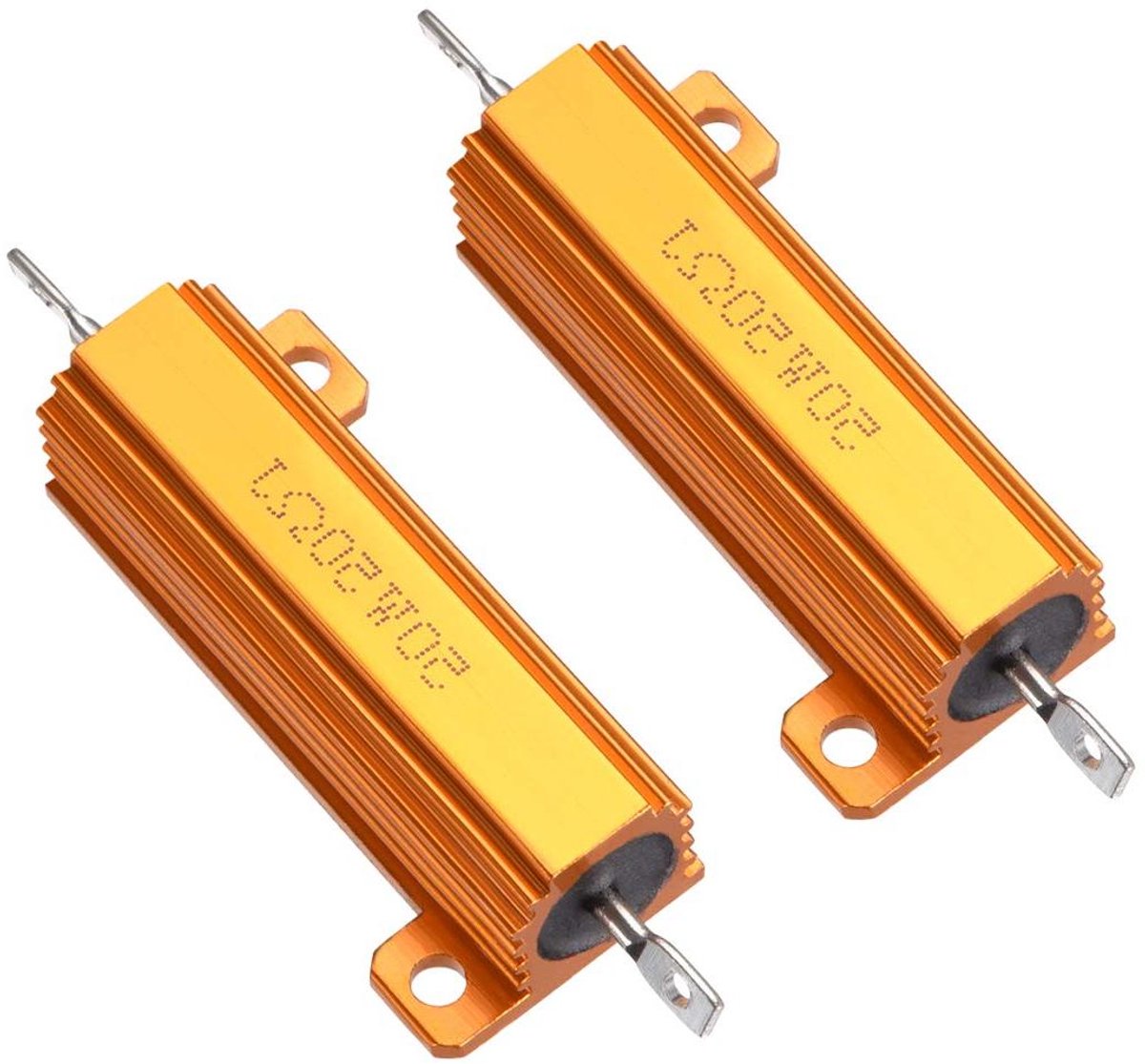 Aluminium Weerstand - Spoel Lading - Elektronica Testen - 50 Ohm 5% - 2 Stuks - Zilverkleurig