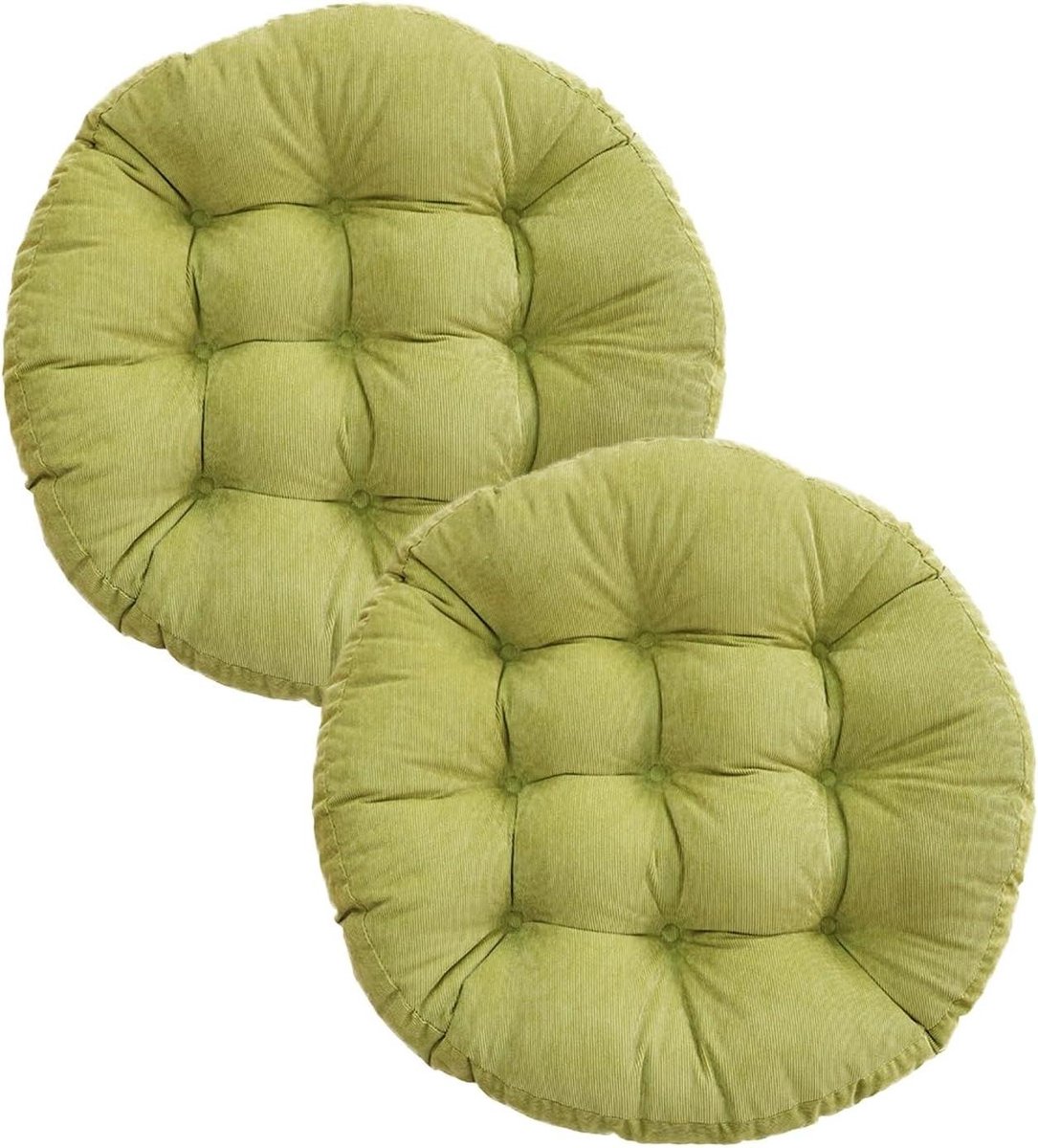 Ronde Vloerkussens - Meditatie Matten - Comfortabel Zitten - Extra Dikke Vulling - 22 x 22 Inch - Groen