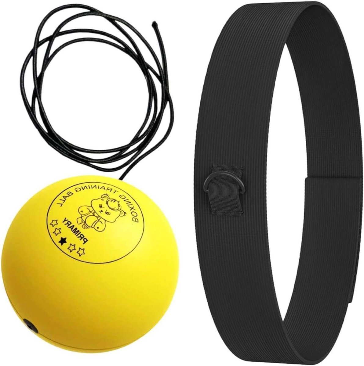 Boksbal Set - Reactie Bal - Hand-Oog Training - Verstelbare Hoofdband - 3 Maten Ballen - Geel Blauw
