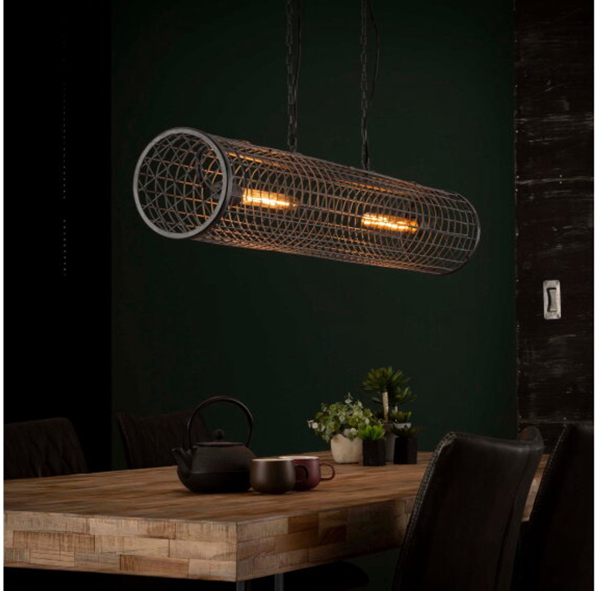 Hanglamp Ø20cm cylinder gaas - Slate grey