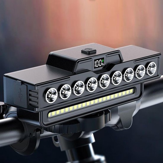 Fiets voorlicht - Fietslamp koplamp - Nachtelijk rijden - 130dB hoorn waarschuwing - USB oplaadbaar — afbeelding 2