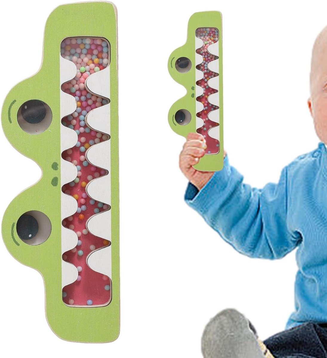 Regenstok Speelgoed - Geluid Maker - Zintuiglijke Stimulatie - Dierendesign - 21 cm - Krokodil