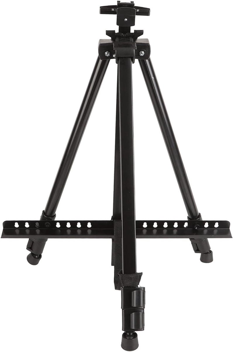 Kunstenaarsezel Stand - Metalen Statief - Schilderen Tekenen - Hoogte Verstelbaar - 158 cm - Zwart