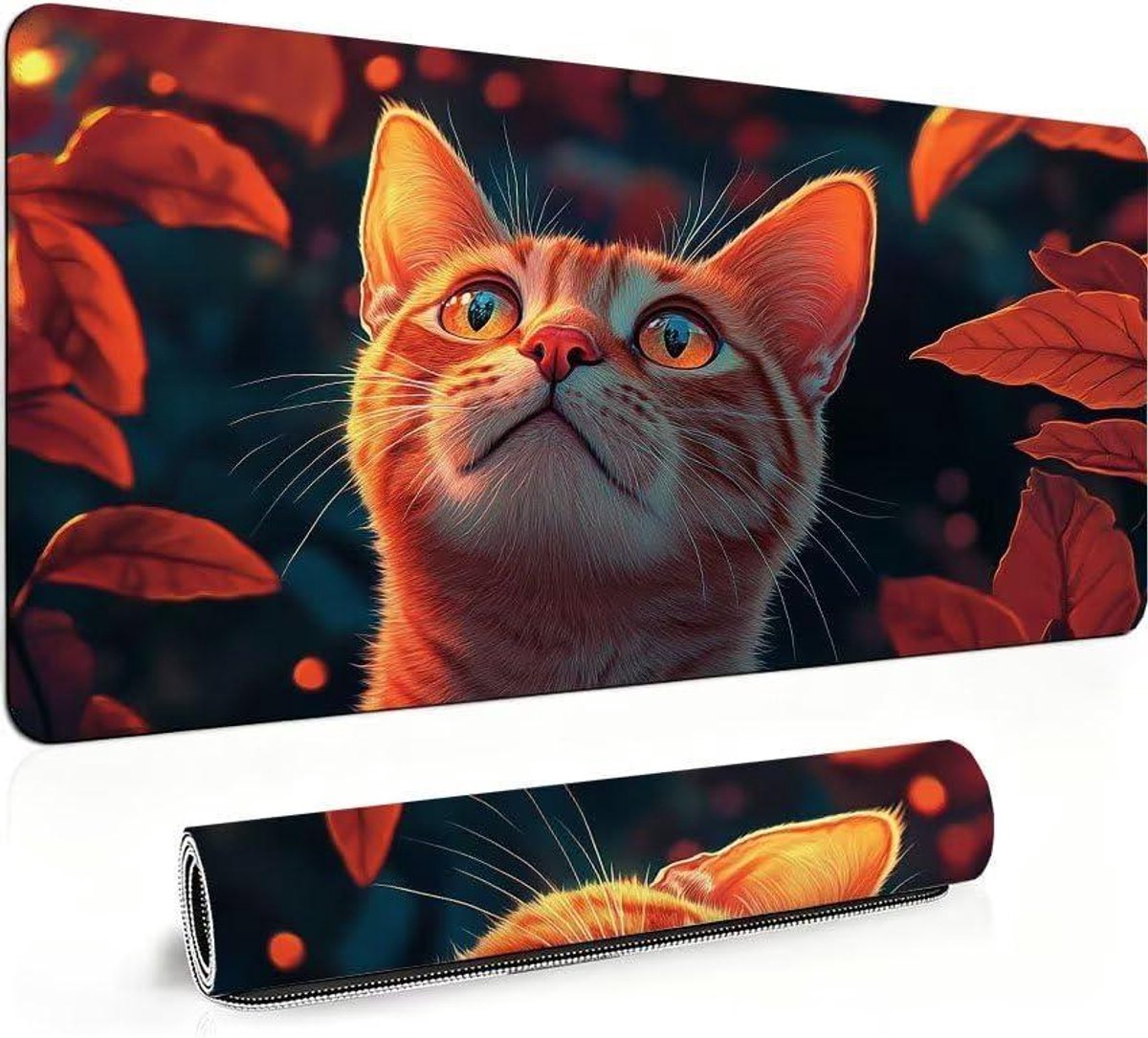 Grote Muismat - Bureauonderlegger XXL - Comfortabel Werken - Antislip Onderkant - 90x40 cm - Oranje