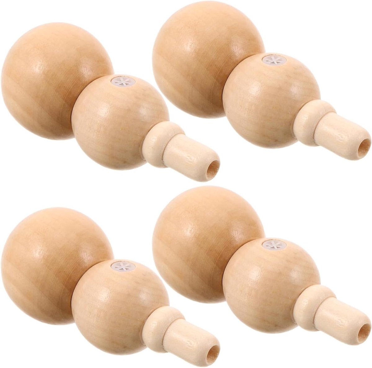 Houten Kazoo Set - Blaasinstrument - Muziek Maken - Unieke Kalebasvorm - 4 Stuks - Khaki